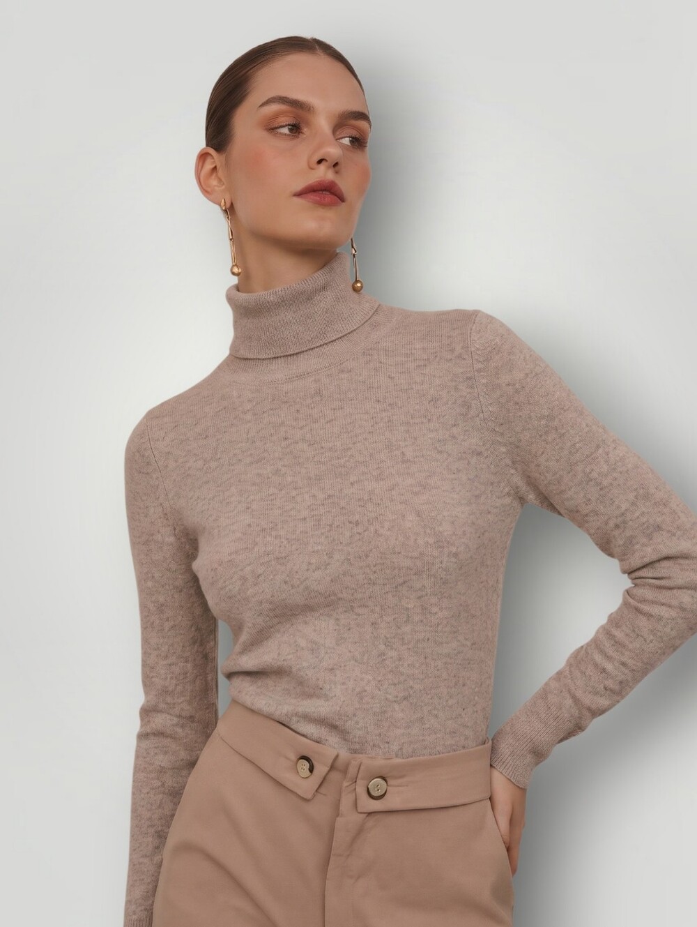 3.1 Phillip Lim XS Gray 96% Cashmere Turtleneck Sweater Minimalist Luxury